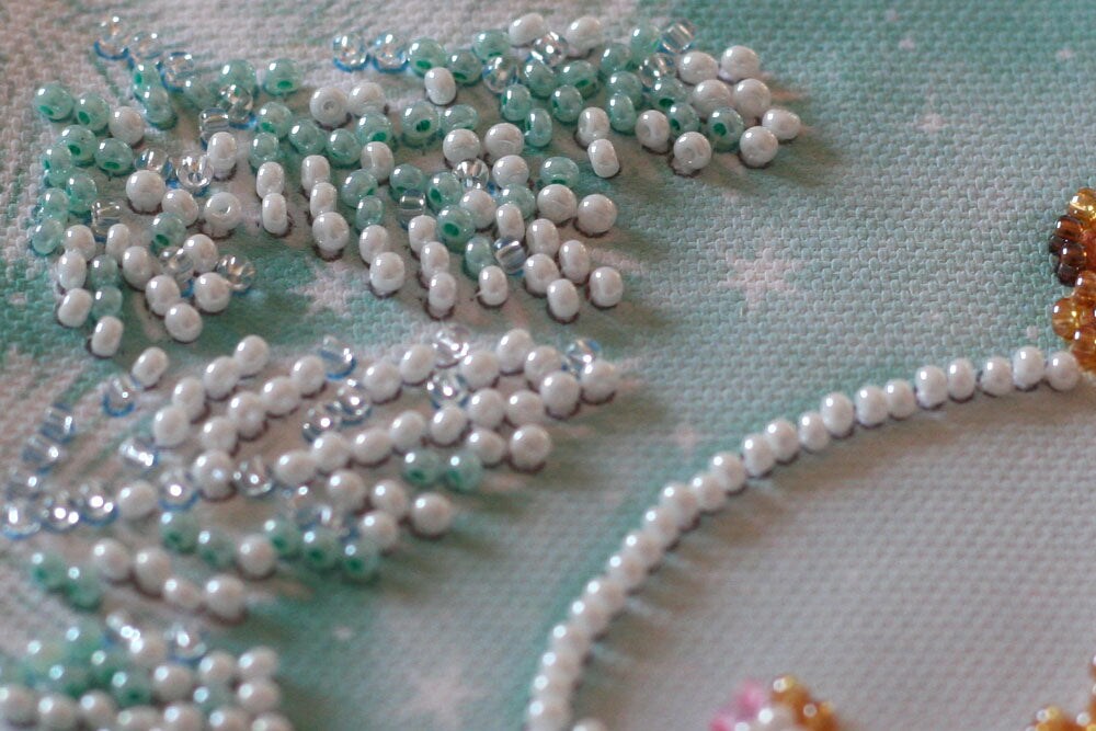 Mini Bead embroidery kit - Cheerful house