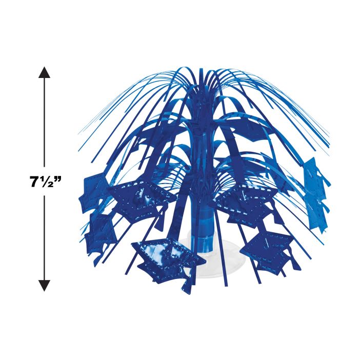 12 Pack Beistle Blue Grad Cap Mini Cascade Centerpiece