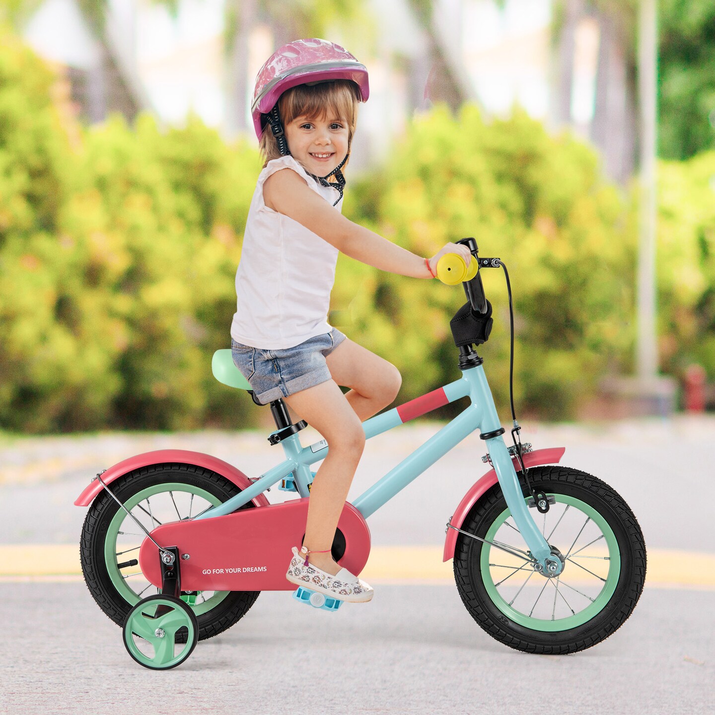 Blue Kids Bike with Adjustable Handlebar and Saddle