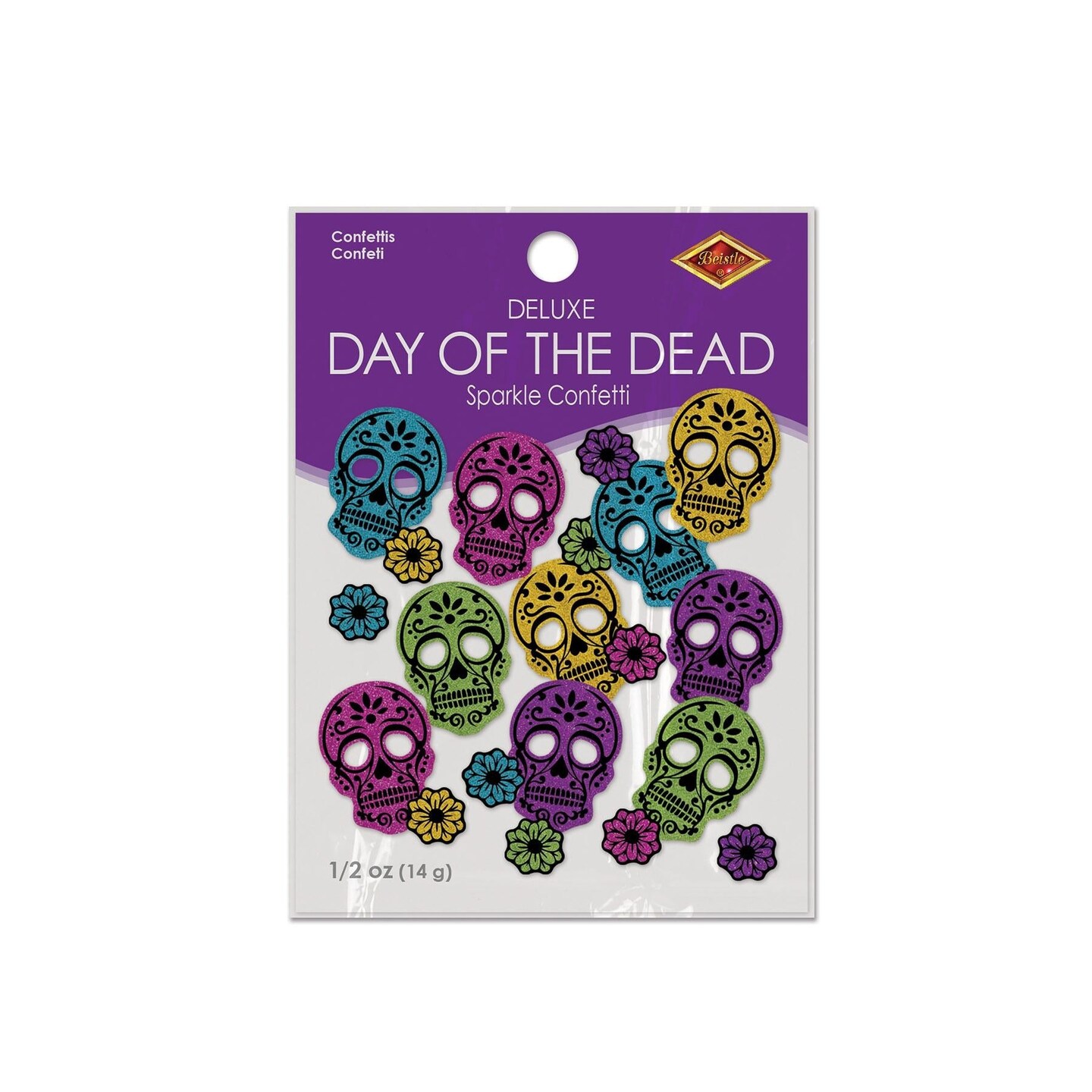 12 Pack Beistle Day Of The Dead Deluxe Sparkle Confetti (0.5 Oz/Pkg)