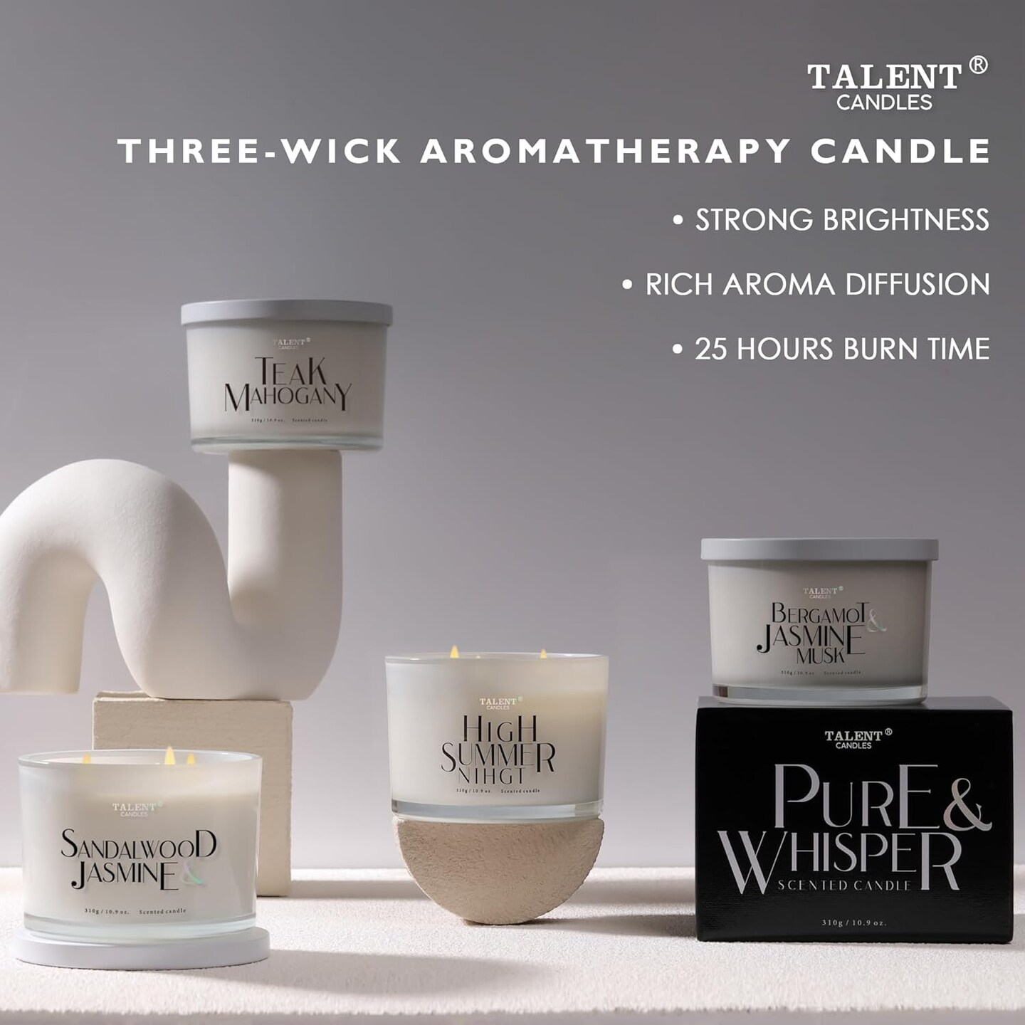 Scented Candles for Home - Large 3 Wick Jar Candles - Natural Soy Wax Candles Gifts for Women &#x26; Men - Aromatherapy Aesthetic Candles