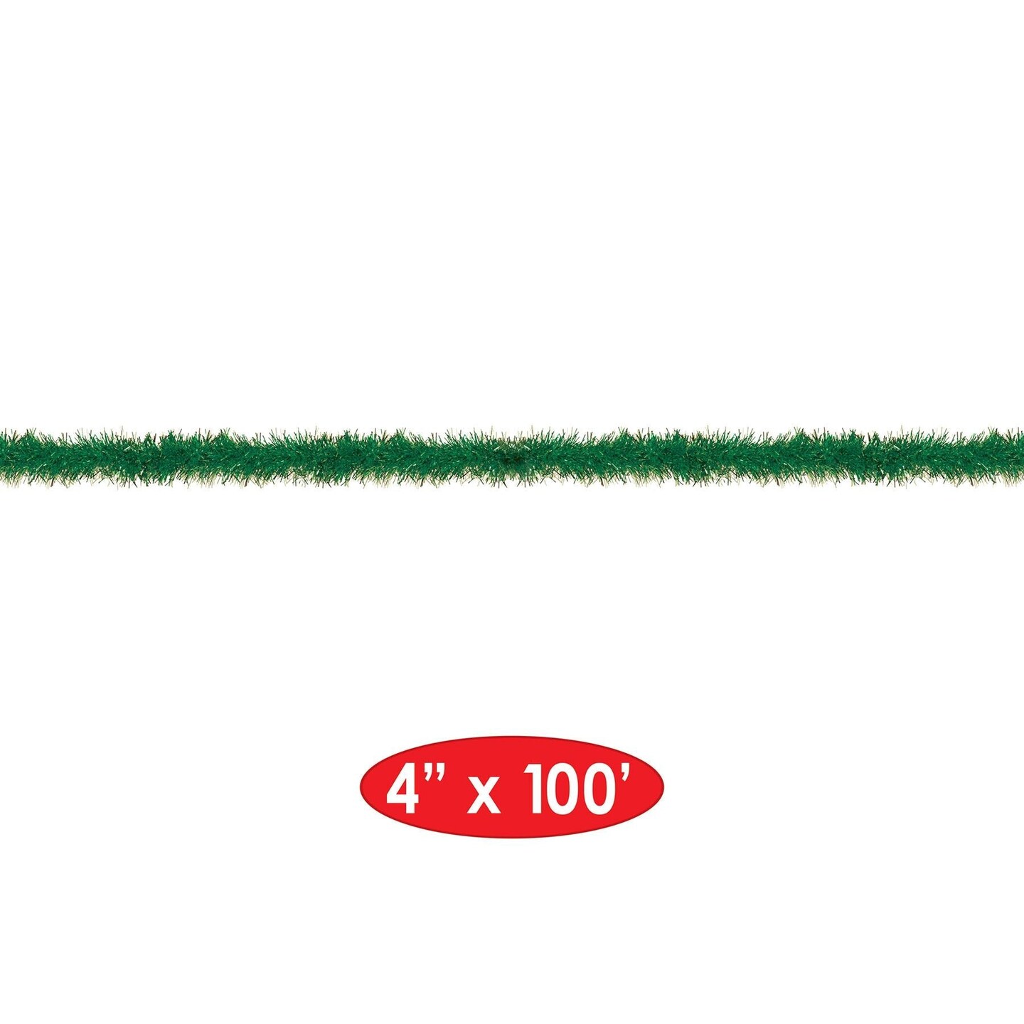 Beistle 100 ft Christmas Green Tinsel Garland Decoration