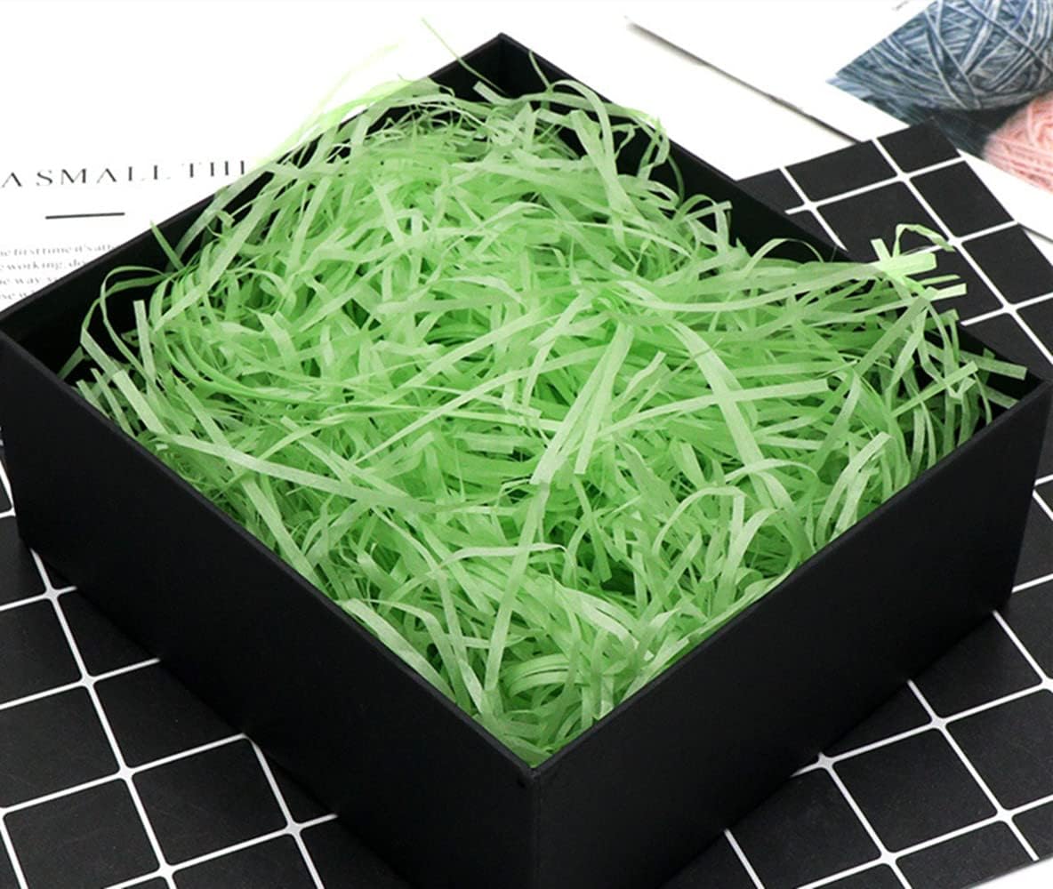 Raffia Paper Shreds, 100g Shredded Paper for Gift Box, Crinkle Cut Paper Shred Filler for Gift Wrapping &#x26; Basket Filling(Green)