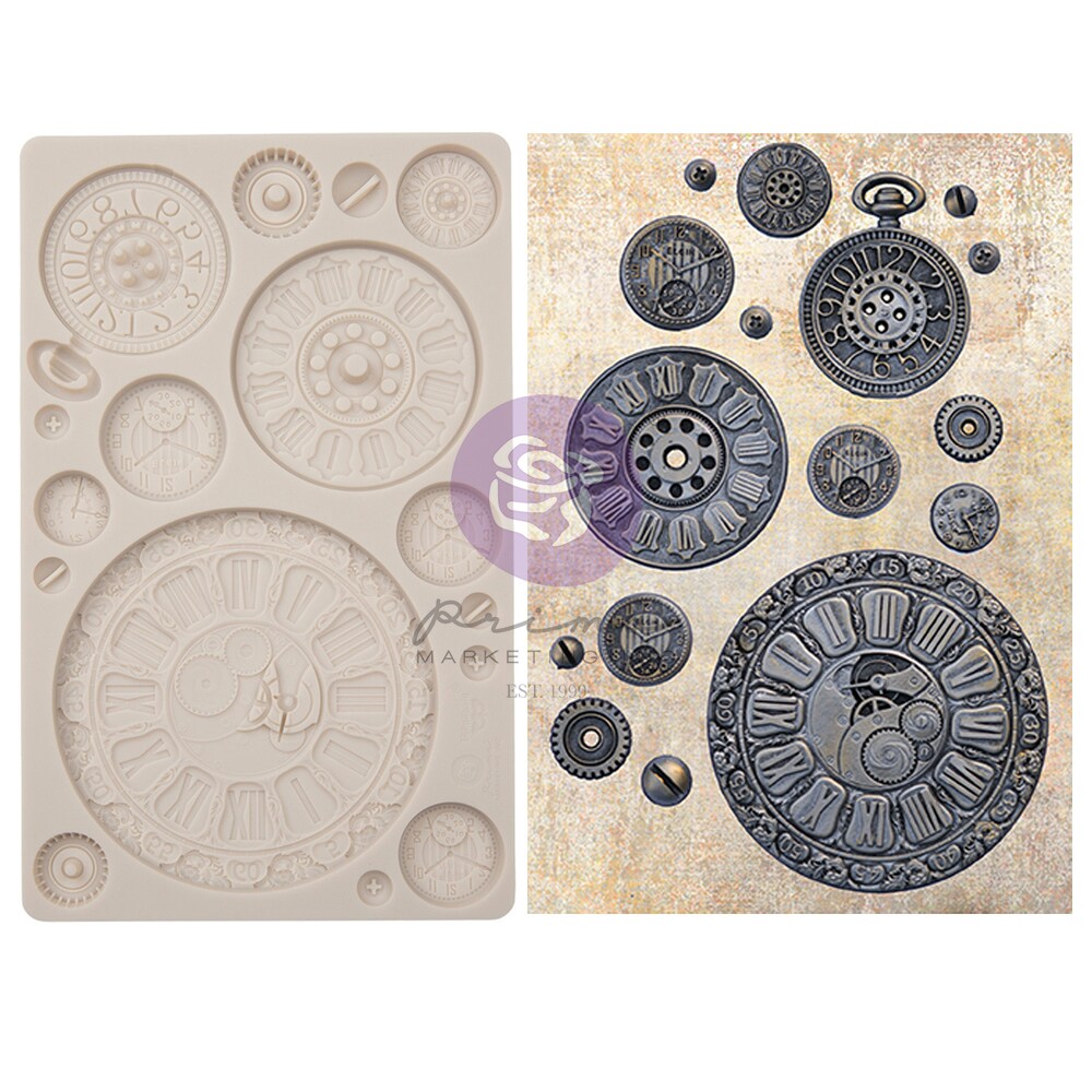 Finnabair Moulds - Clock Faces - 5&#x22; x 8&#x22; x 8mm Copyright #VA0002330077