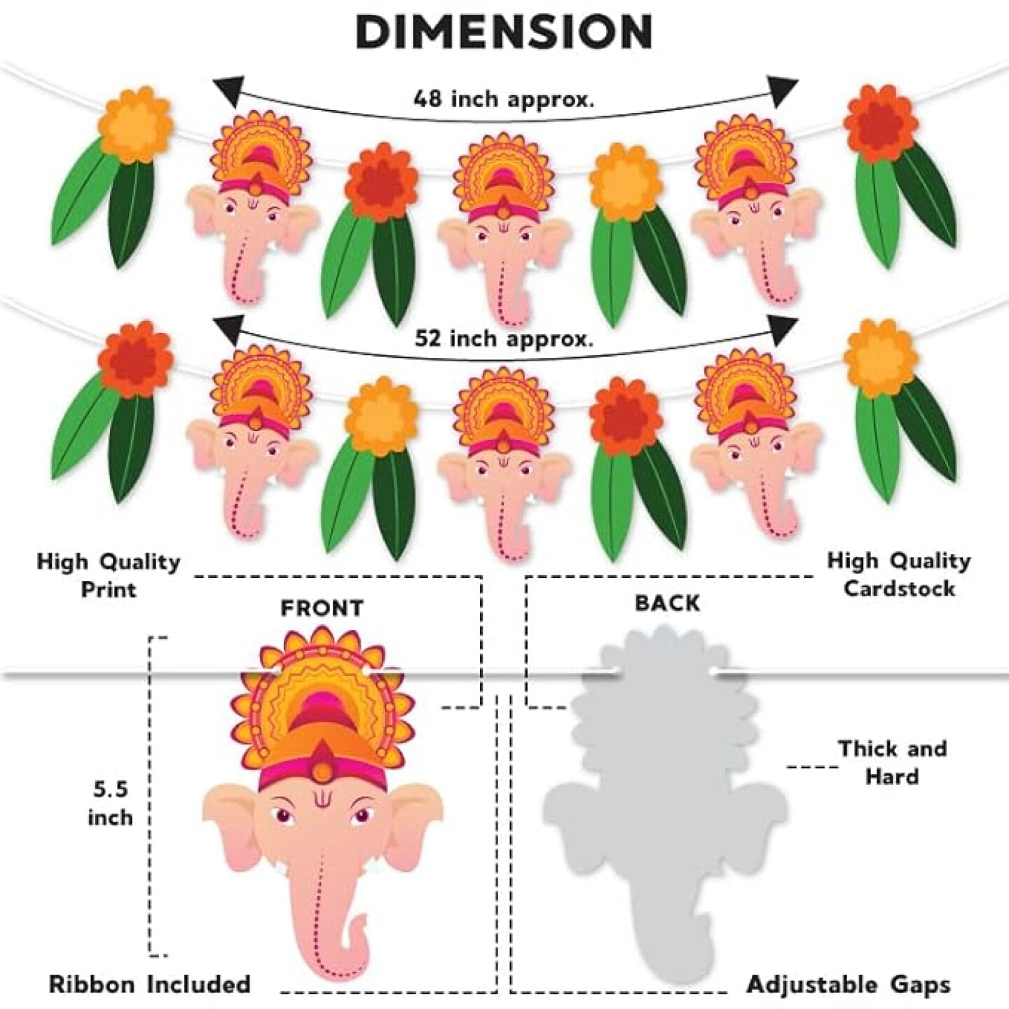 Ganesh Chathurti Banners Indian Festival Ganpati Bappa Morya Bunting Diy Home Temple Indoor Outdoor Decoration Bollywood Party Supplies Ganesha Puja Decor Ideas