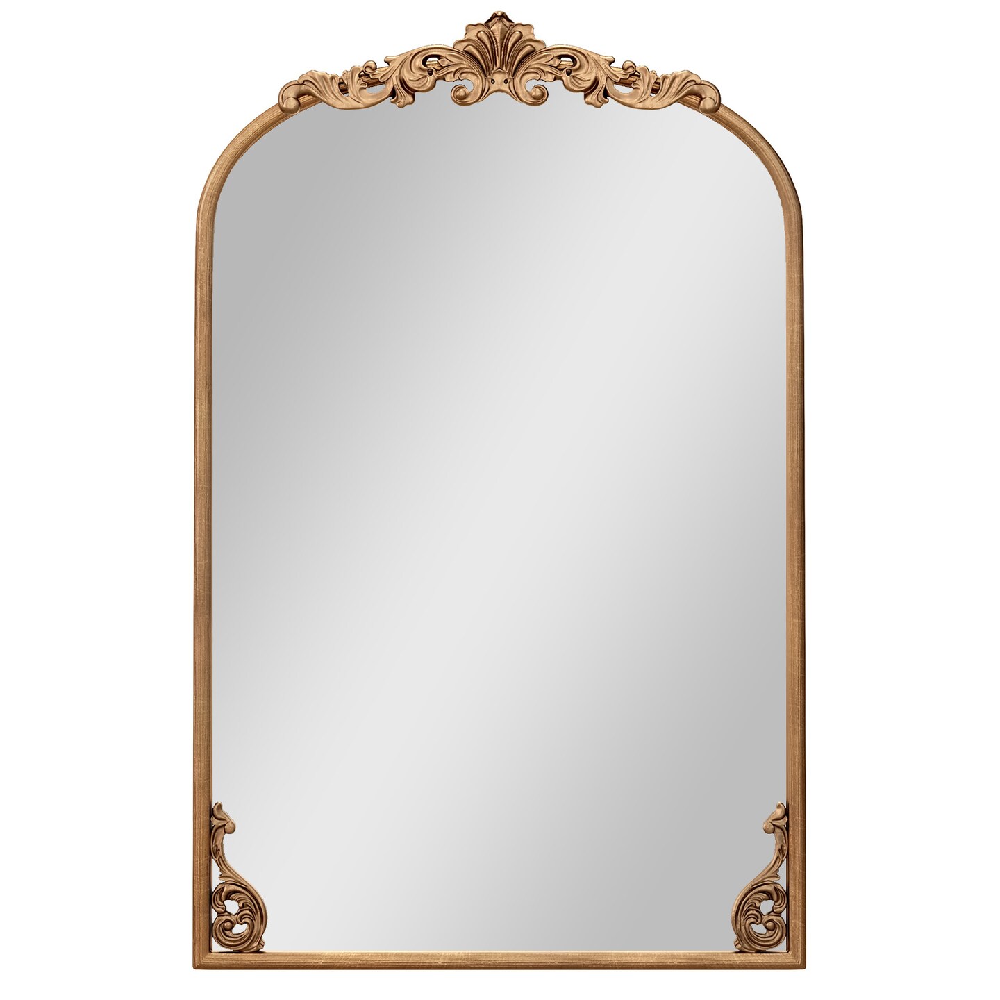 Arched Mirror for Wall Gold Traditional Vintage Ornate Baroque Mirror with Metal Frame