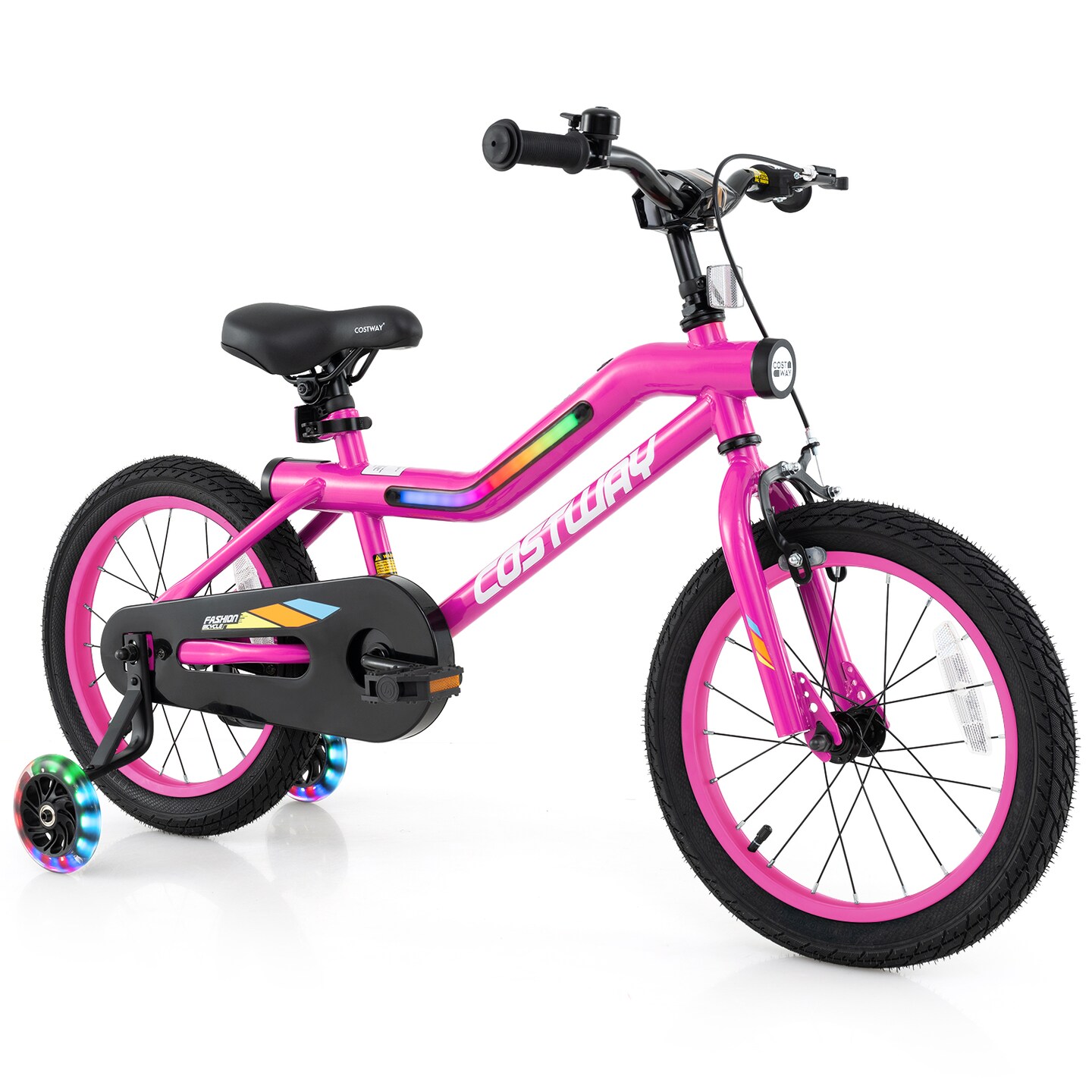 16/18 Inch LED Lighted Kids Bike with Training Wheels & Headlight