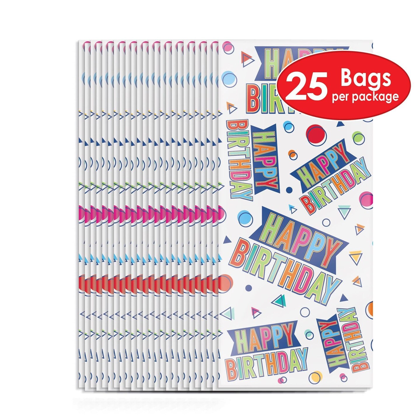 300 Pack Beistle Happy Birthday Party Cello Bags
