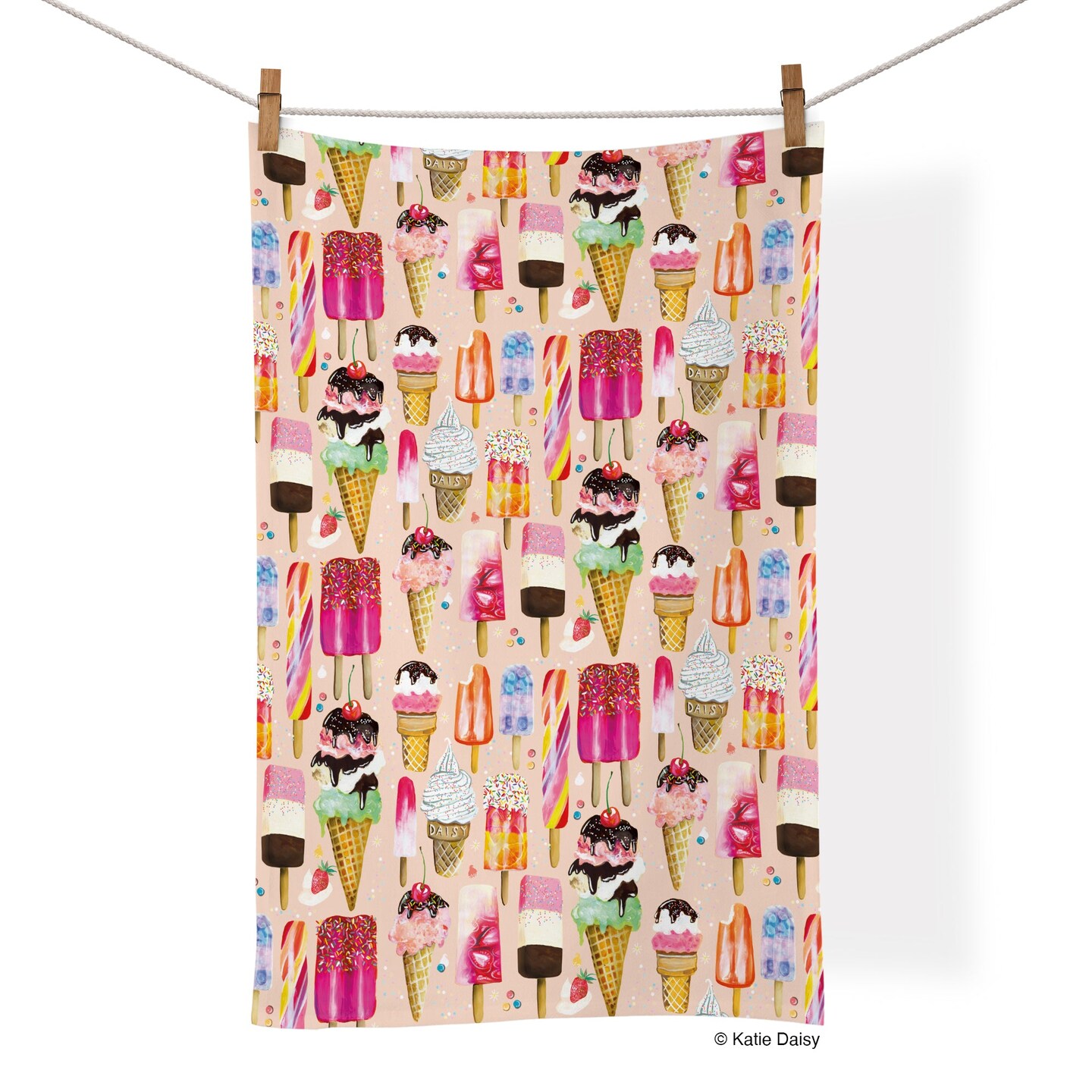 Ice Cream &#x26; Pops Cotton Tea Towel
