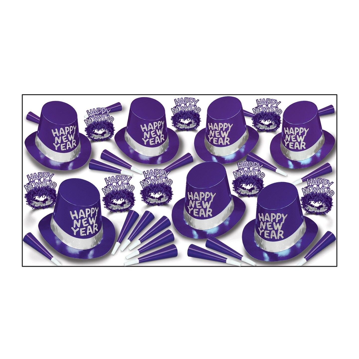 Beistle Purple Passion New Year&#x27;s Eve Party Kit for 50 People