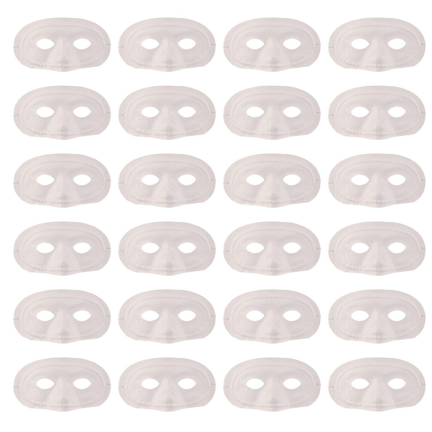 24 Pack Beistle Mardi Gras White Half Mask