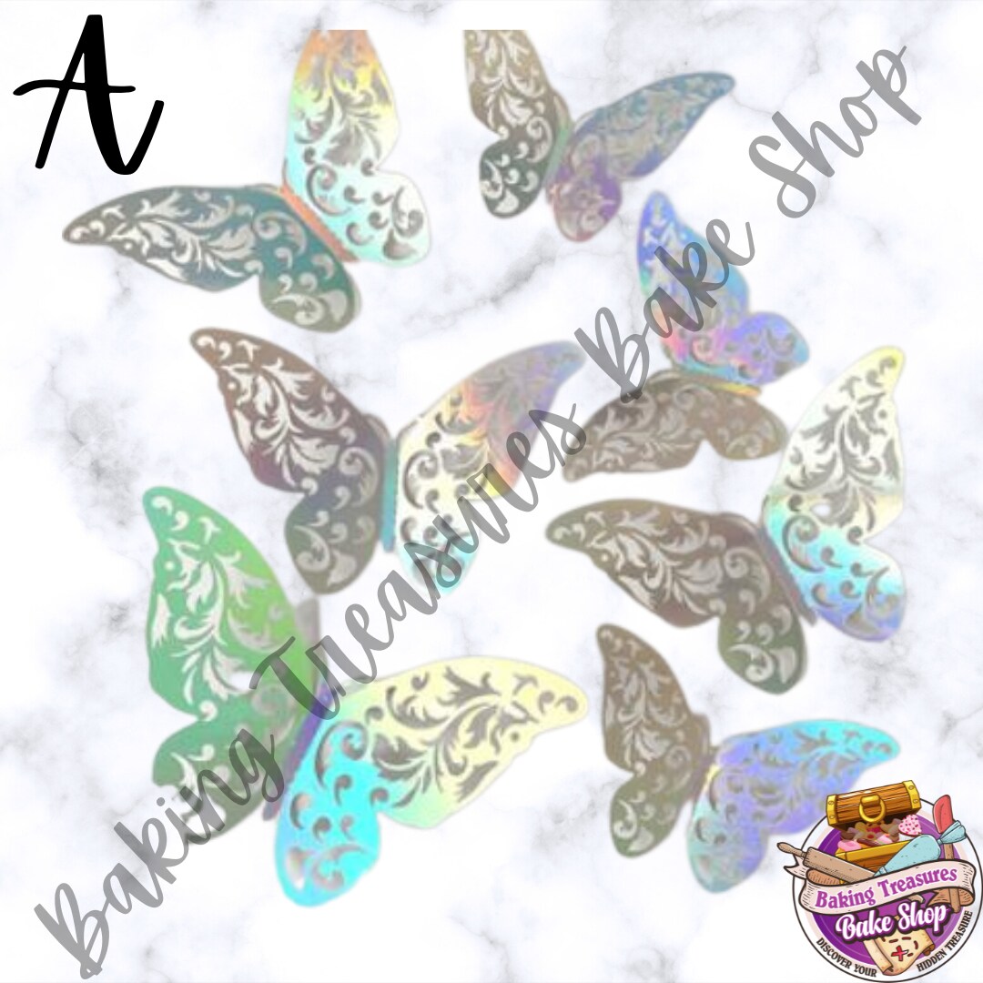Holographic Butterfly Stickers, Butterfly Waterproof Transparent Decorative Decals