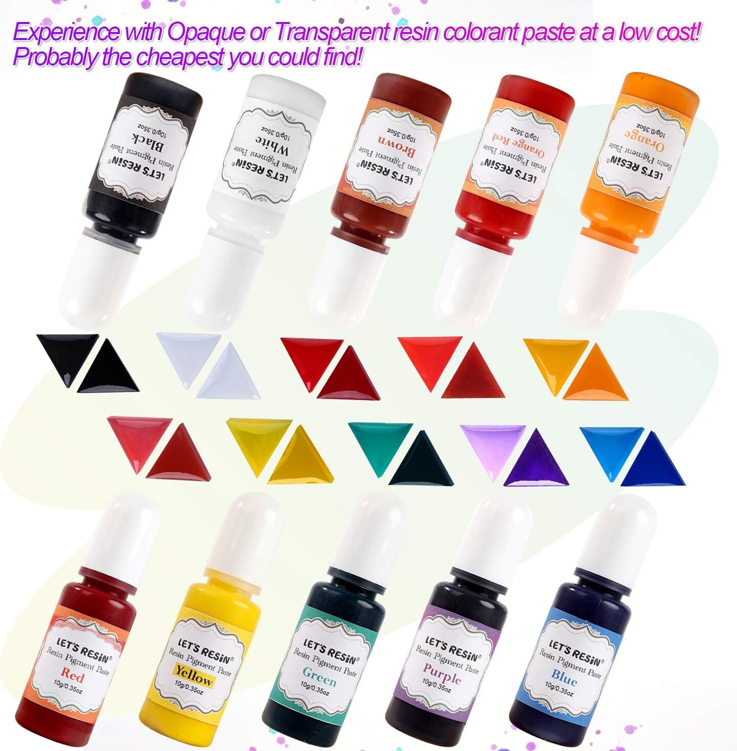 LET&#x27;S RESIN 10 Colors Resin Dye -High Concentrated Epoxy Resin Color Pigment Paste