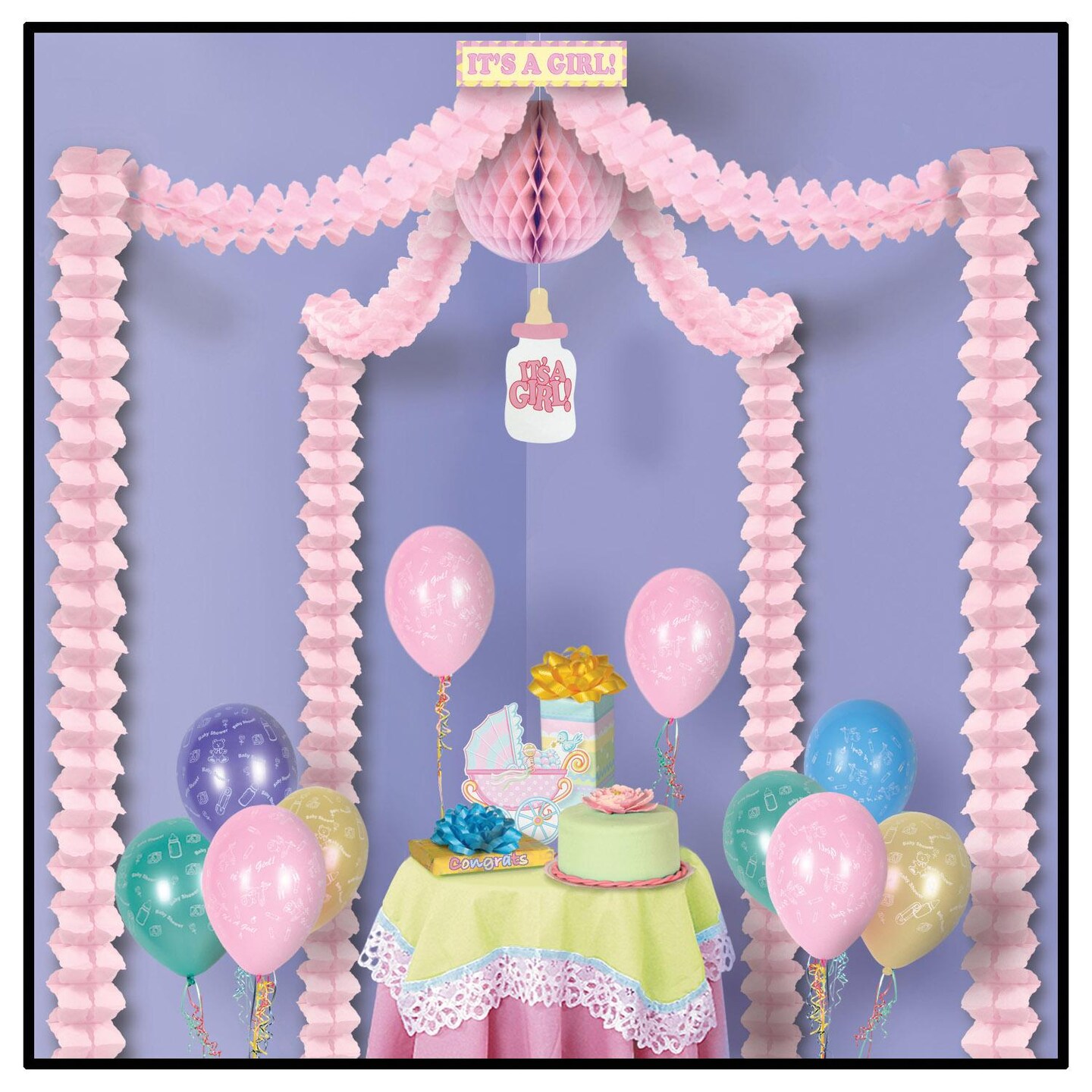 6 Pack Beistle It&#x27;s A Girl! Party Canopy