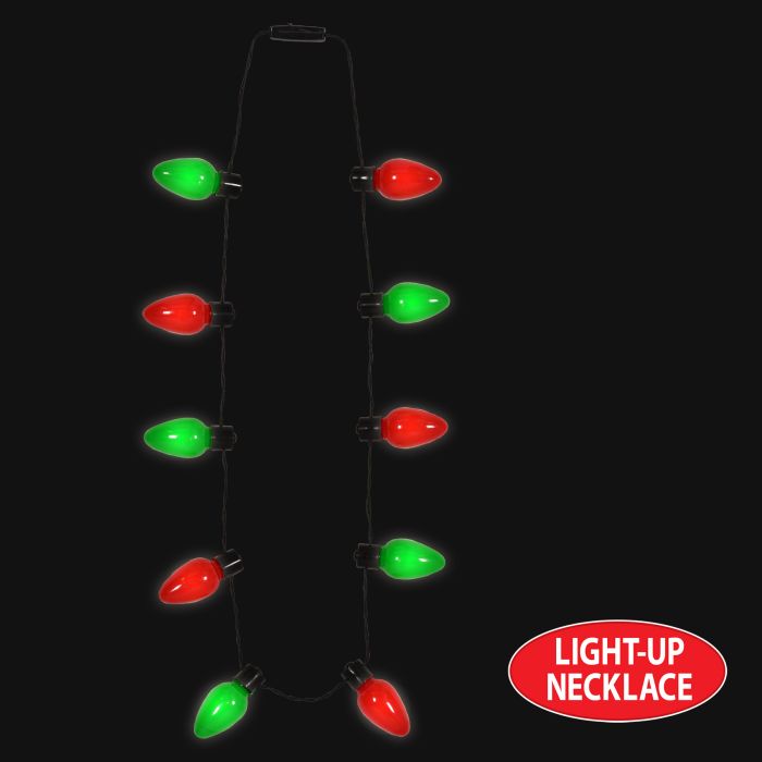 12 Pack Beistle Light-Up Christmas Light Bulb Necklace