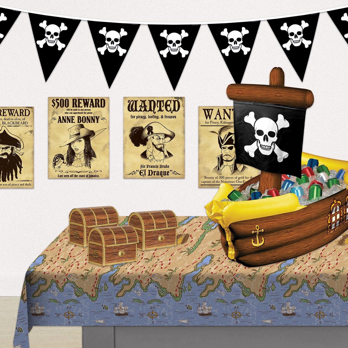 Beistle Inflatable Pirate Ship Party Cooler