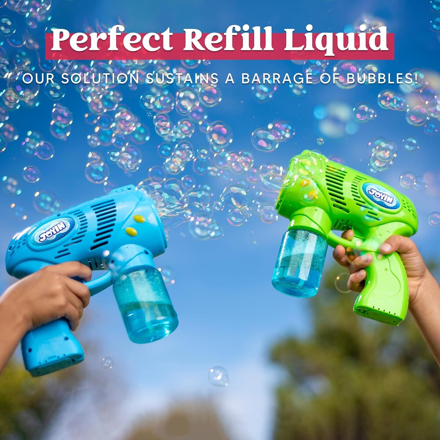 2 Bottles Bubbles Refill Solutions 64 oz (up to 5 Gallon), Concentrated Solution for Bubble Machine, Gun, Wand Refill Fluid Summer, Easter Toys (Red+Purple)