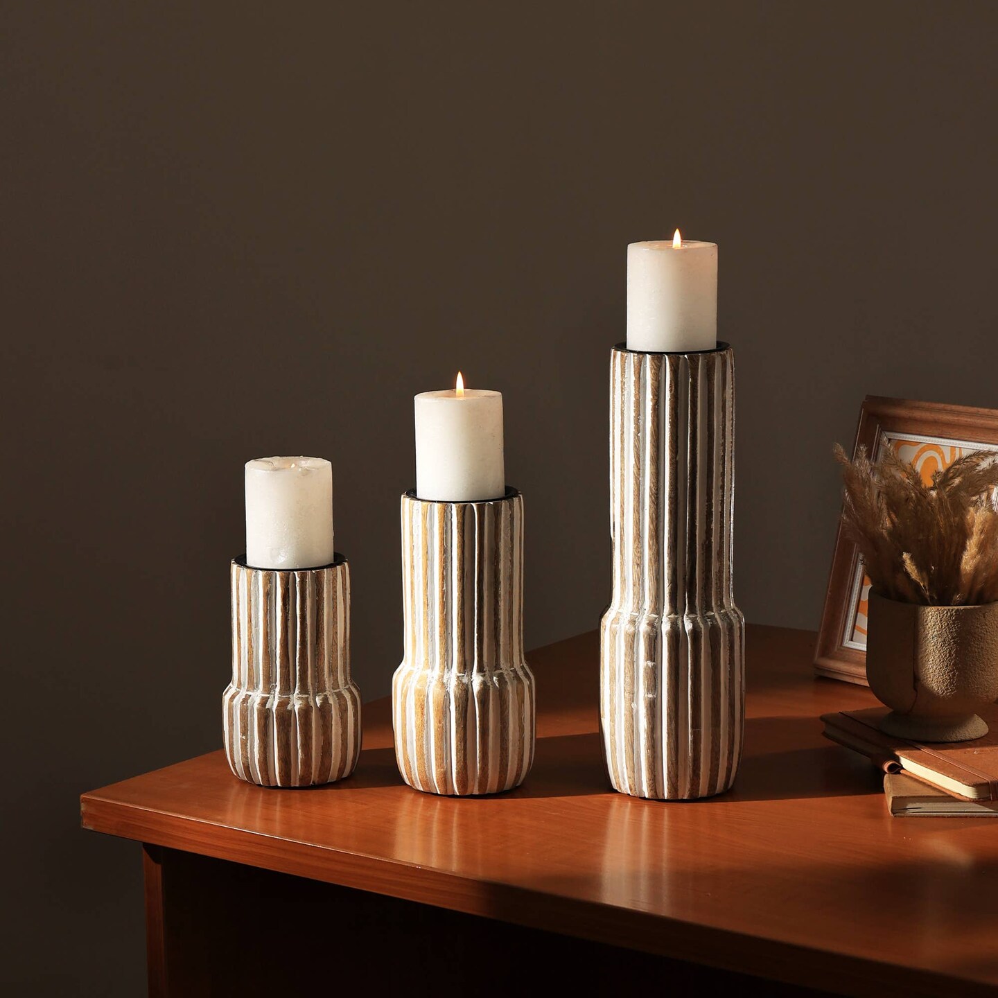 Decorative Wooden Centerpiece Candle Holder-Candle Stand