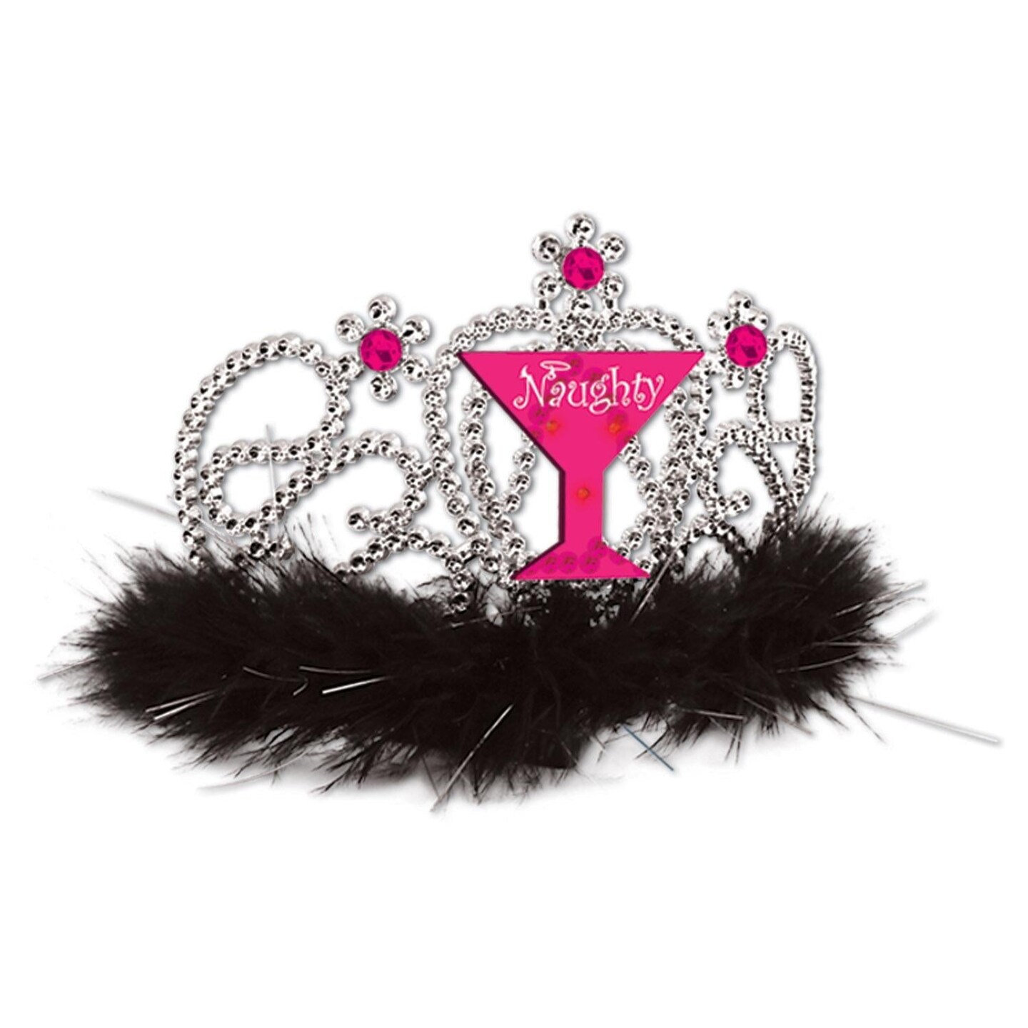 6 Pack Beistle Bachelorette Party Plastic Light-Up Naughty Girl Tiara