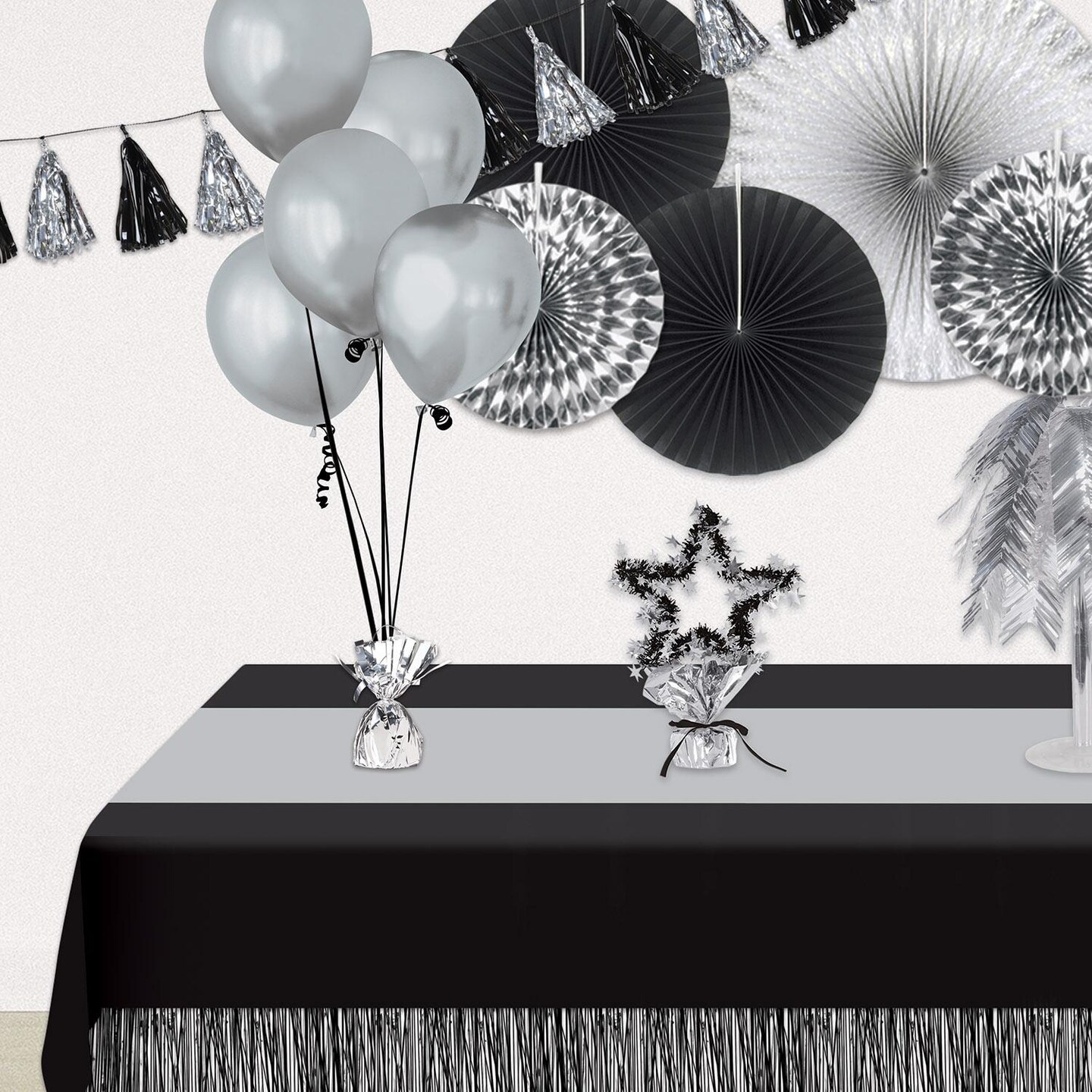 12 Pack Beistle Metallic Wrapped Balloon Weight silver
