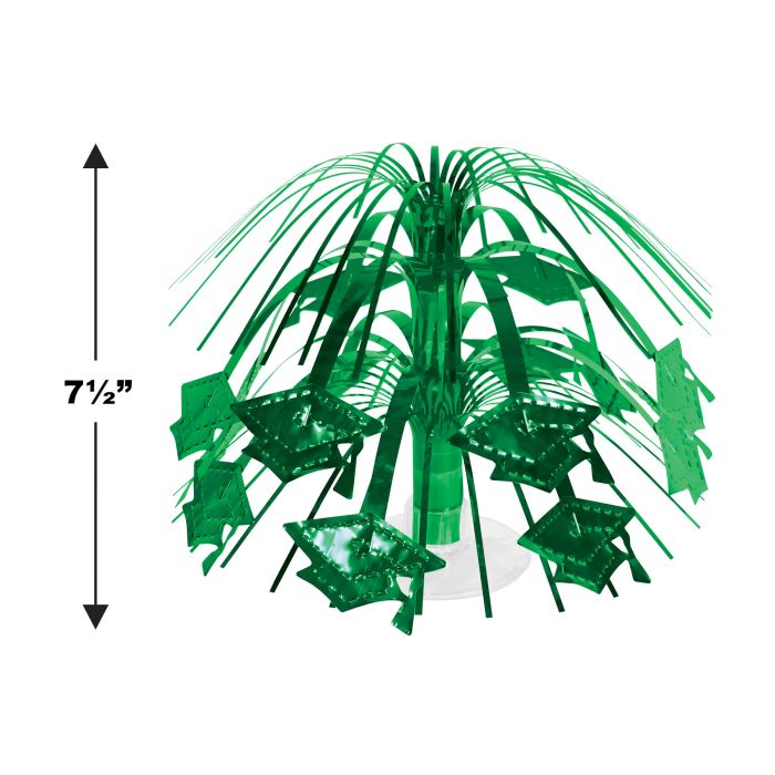 12 Pack Beistle Green Grad Cap Mini Cascade Centerpiece