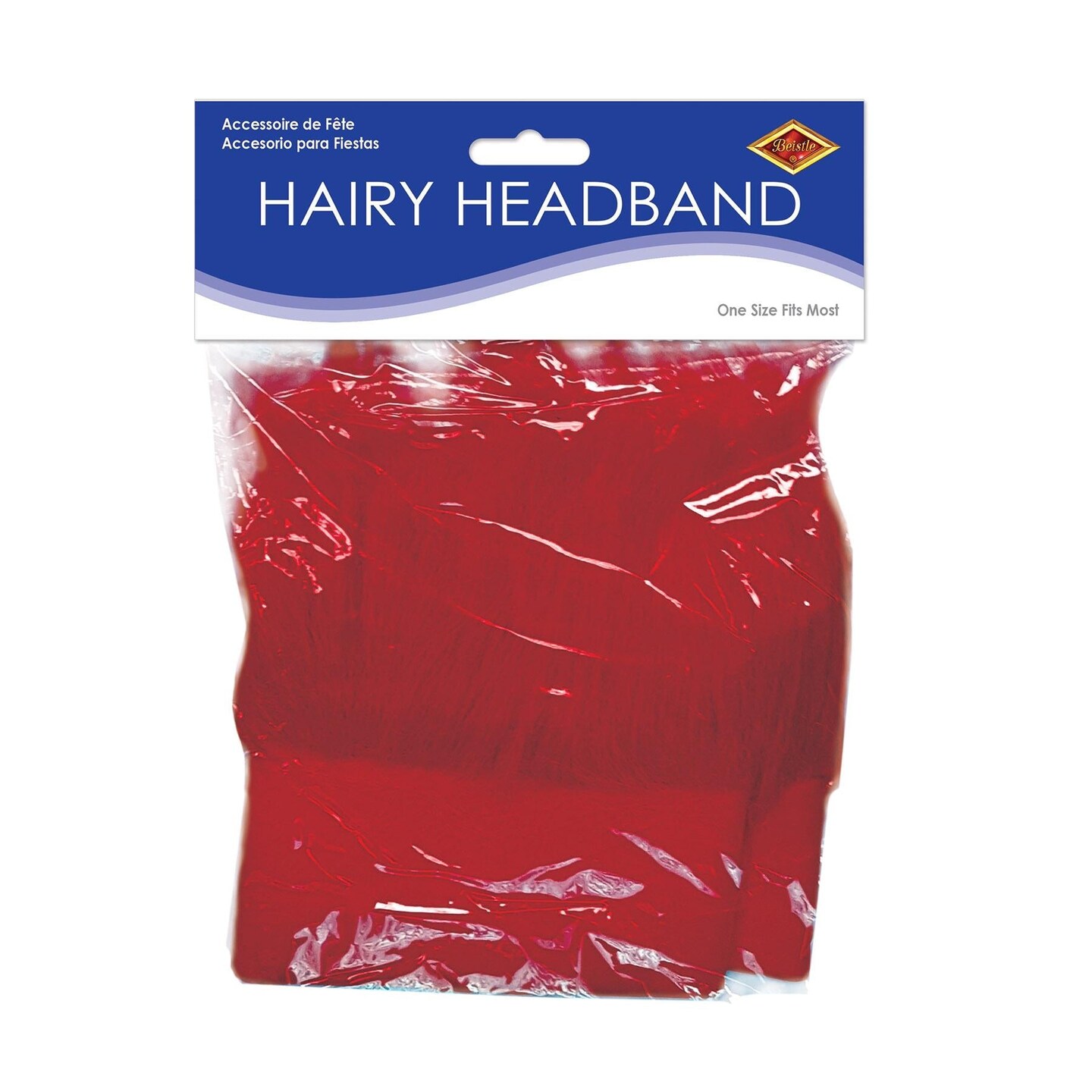 12 Pack Beistle Hairy Headband - red