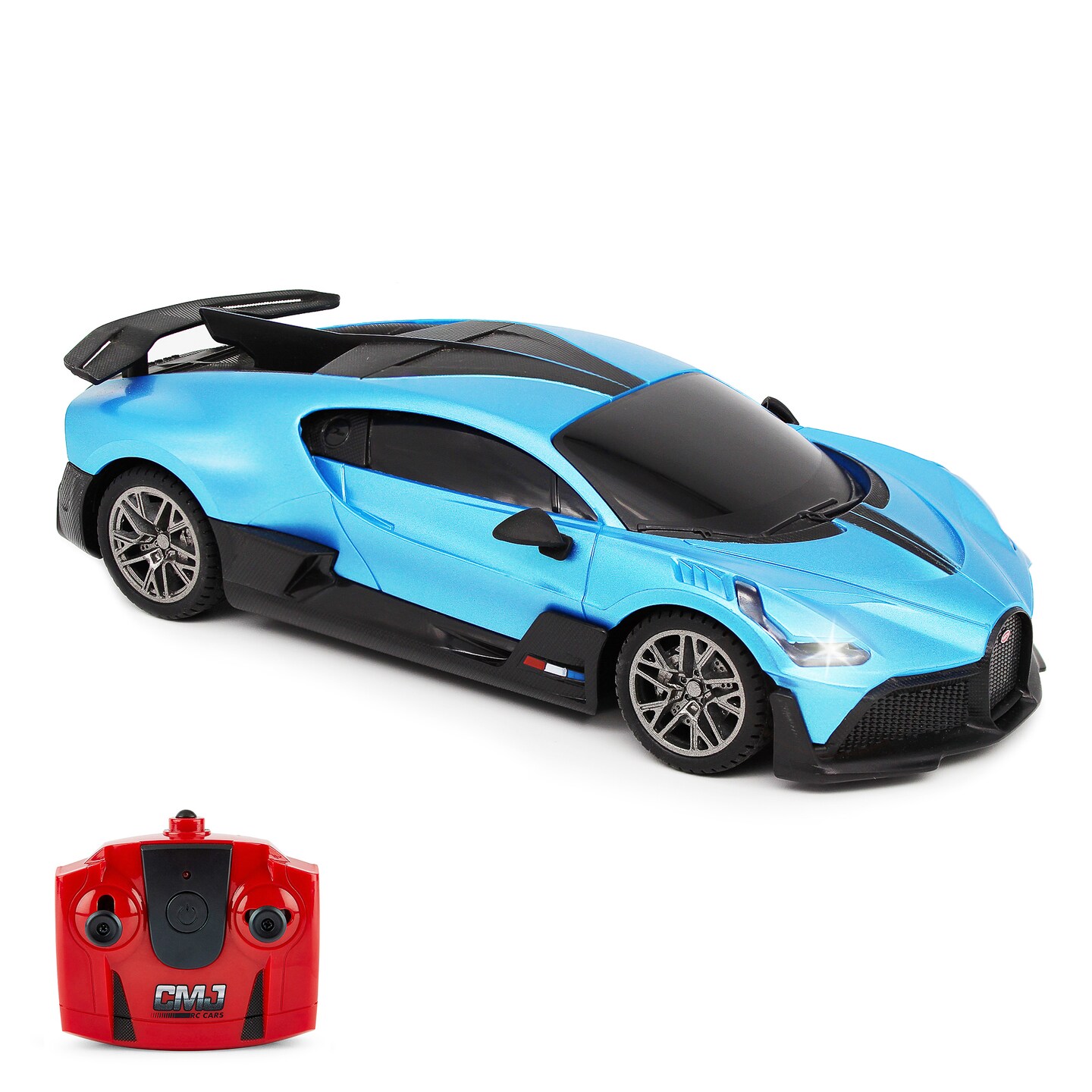 CMJ RC Cars: Bugatti Divo - Blue - 1:24 Scale, Remote Control Radio Vehicle, 2.4 Ghz, LED Headlights, Indoor-Outdoor Racing Toy, Licensed Model