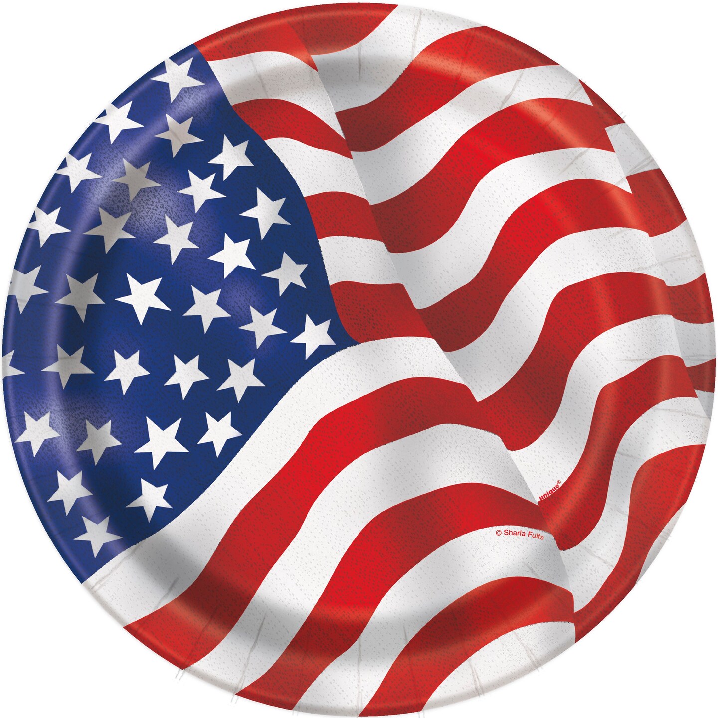 Patriotic USA Flag 9&#x22; Luncheon Plates - 8ct