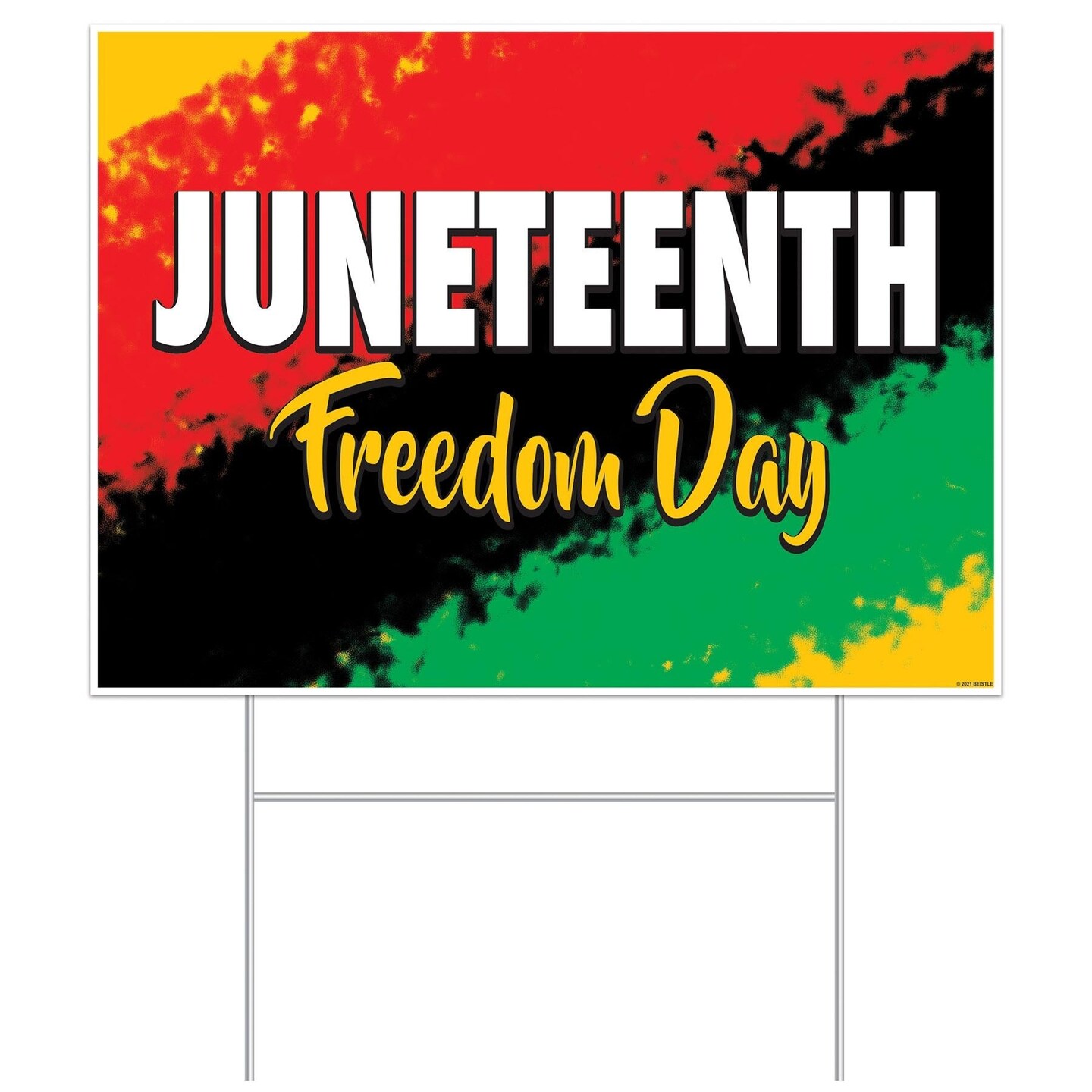 6 Pack Beistle Plastic Juneteenth Yard Sign