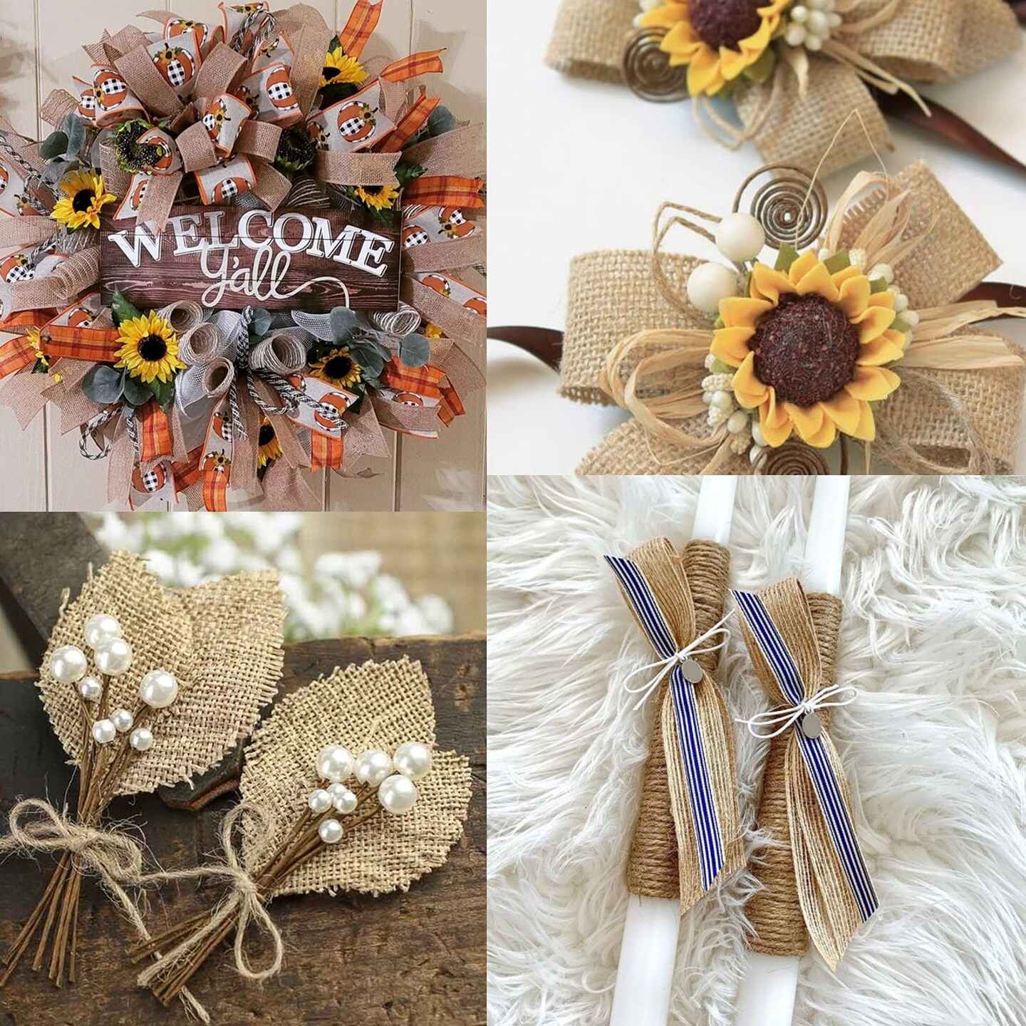 33Yards Jute Burlap Fabric Ribbon,Brown Premium Fabric Craft Ribbon,Personalized Ribbon for Big Bow,Wreath,Wedding,Gift Wrapping,Party Favor,Home Decor,and DIY Craft(0.8&#x22; x 11Yards x 3 Rolls)