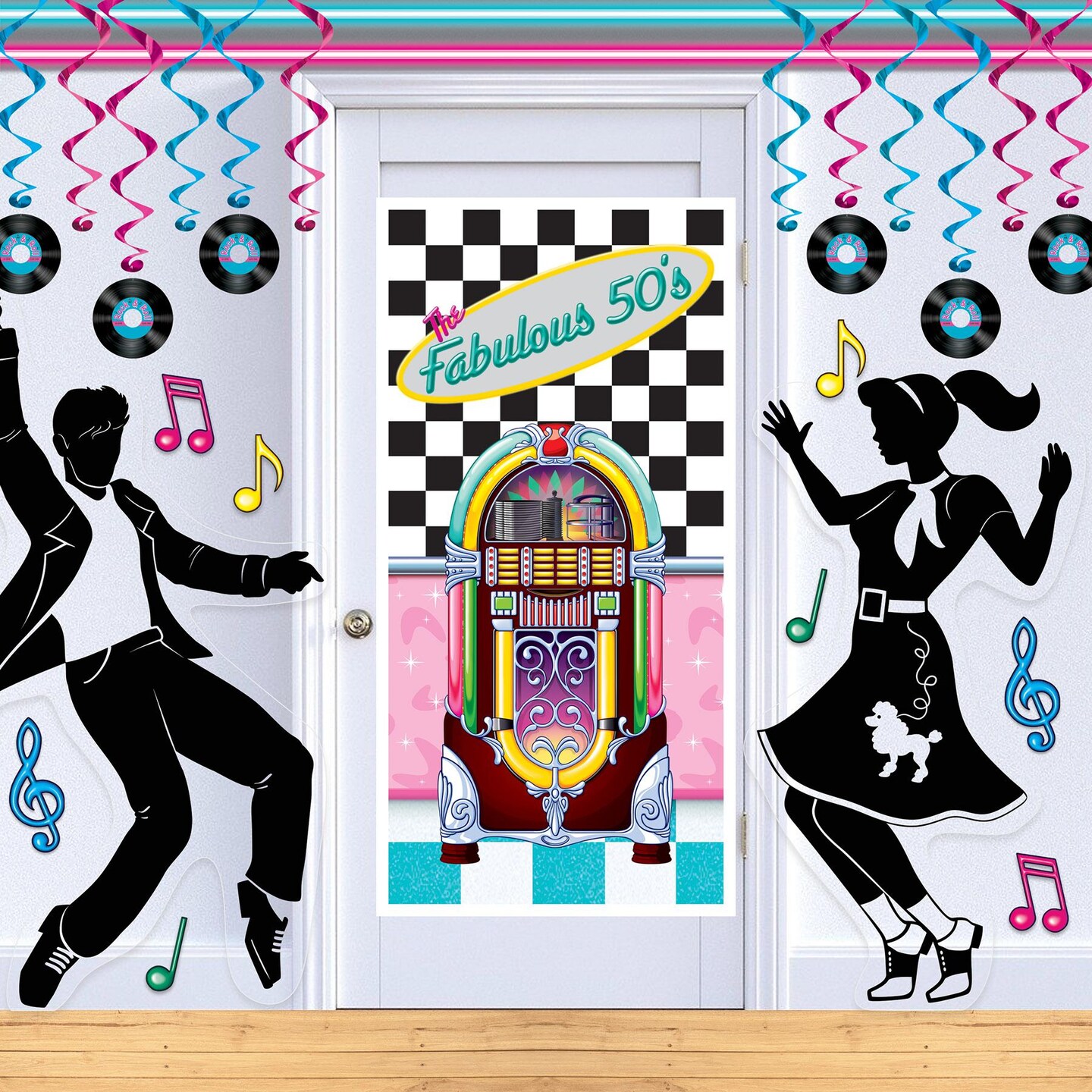 12 Pack Beistle The Fabulous 50&#x27;s Party Door Cover