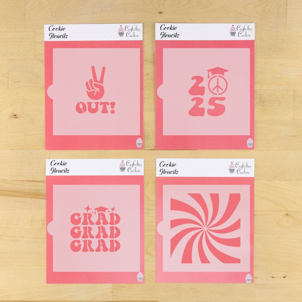 Peace Out Graduation Cookie Stencil Value Bundle