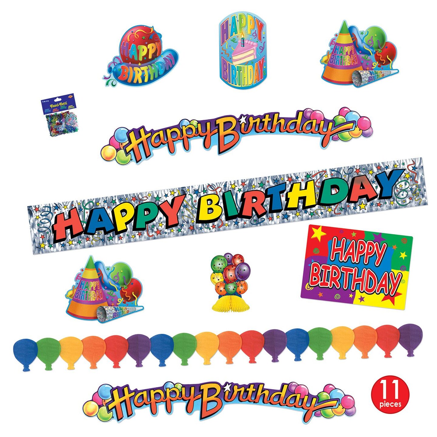 6 Pack Beistle 11 Piece Happy Birthday Party Kit