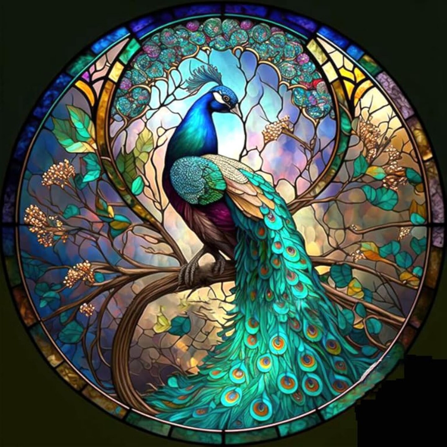 Peacock 5D Diamond Painting Kit for Adults – Full Drill DIY Diamond Art with Colorful Diamond Dots, Gem Art Craft Kit for Home Wall Décor (12×12 Inch)