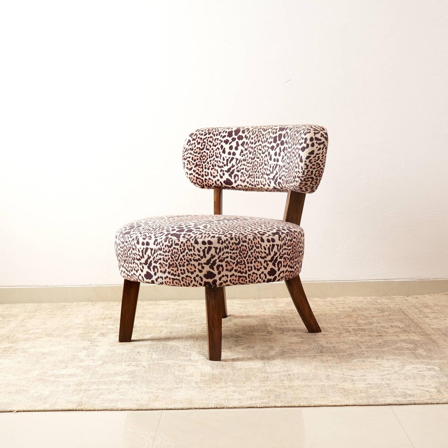 Decorative Cheetah Print Upholstered Lounge Chair - 24 X 27 X 29&#x22;