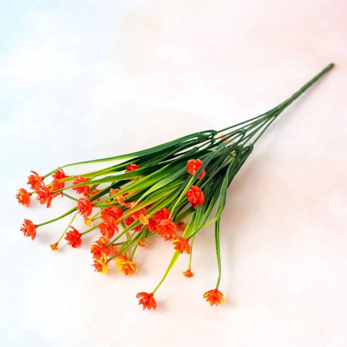 4pcs Artificial Flower Orange Small Lotus Home Decor