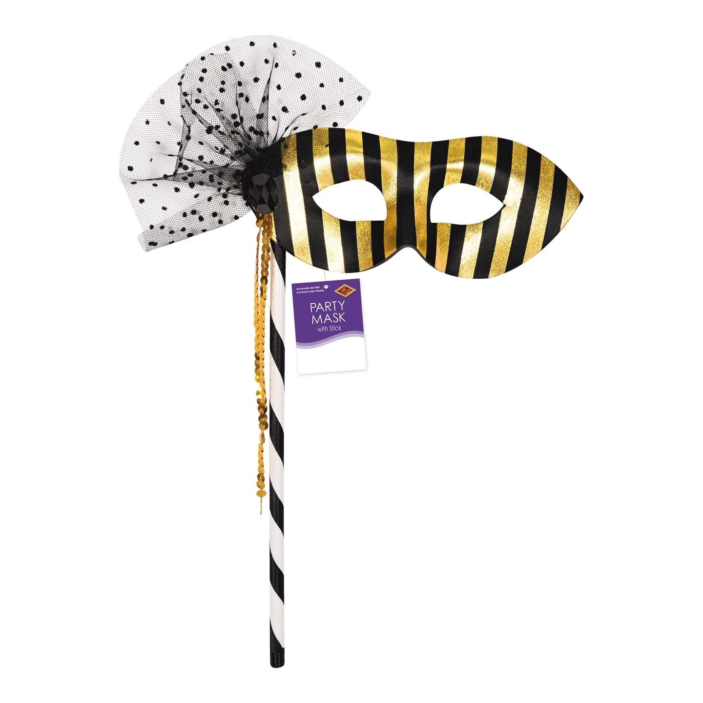 12 Pack Beistle Party Mask with Stick