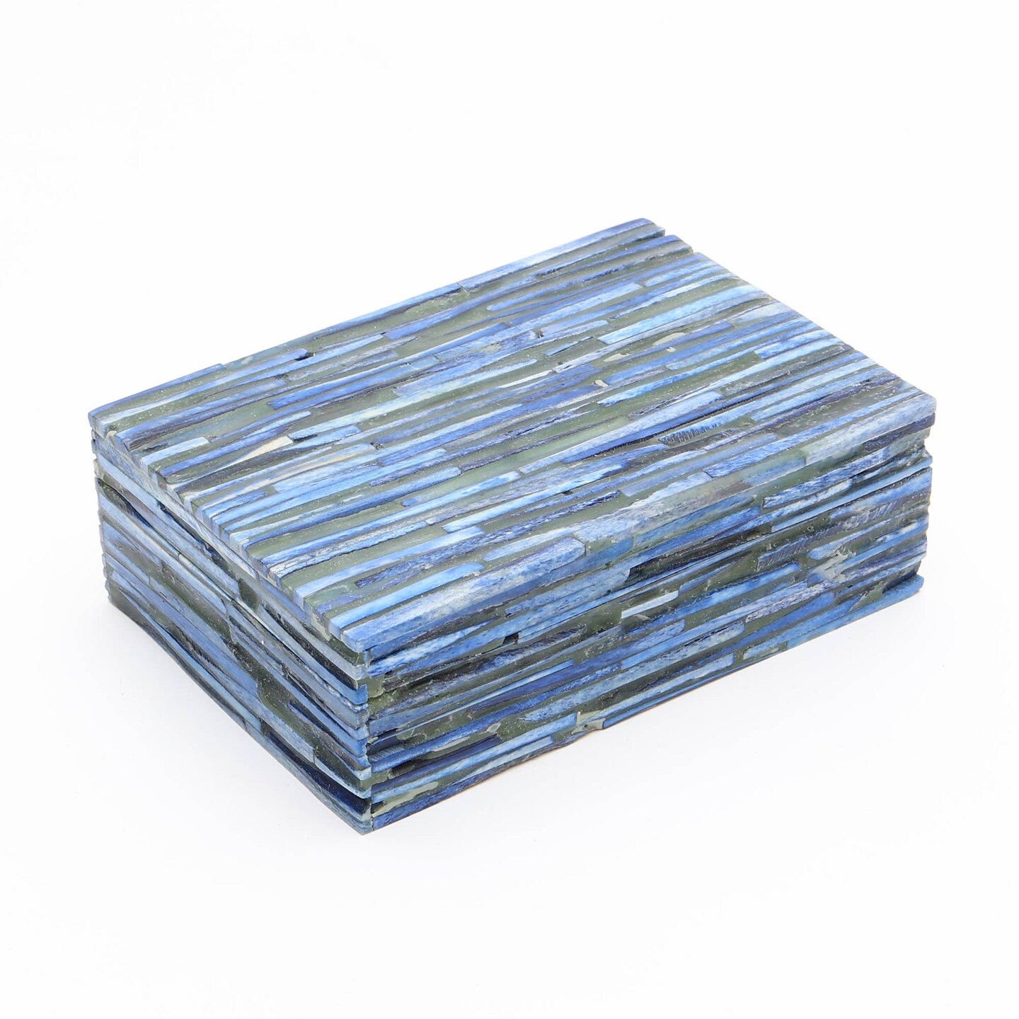 Decorative Storage Box with Bone Material In sky Blue Color - 6.25&#x22;X 4.25&#x22; X 2&#x22;
