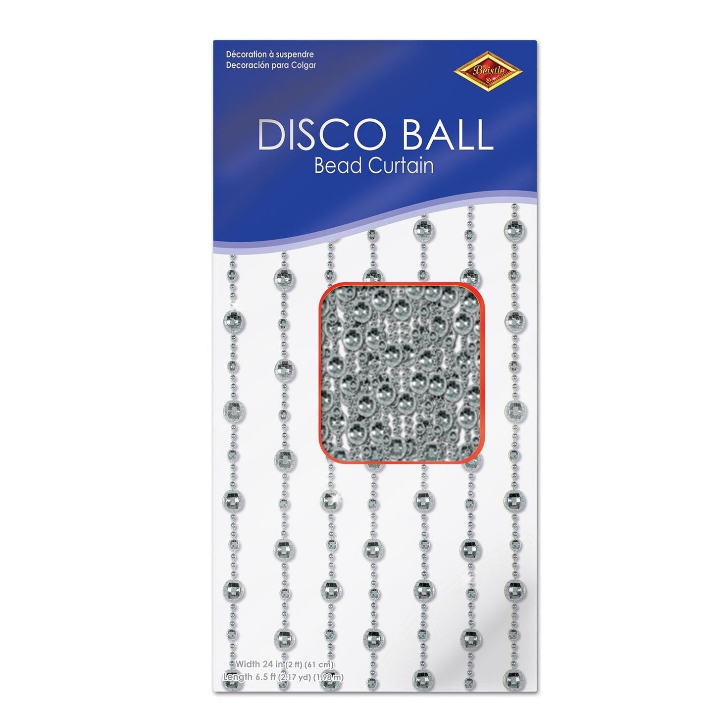 Beistle Disco Ball Party Bead Curtain Decoration
