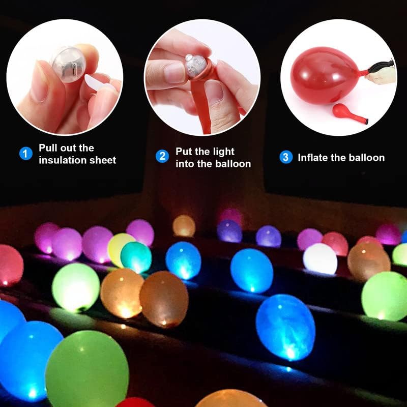 100PCs Mini Led Lights for Paper Lantern, Led Balloons Light up Balloons for Neon Party Lights Easter Eggs Christmas Halloween Birthday Party Wedding Decoration