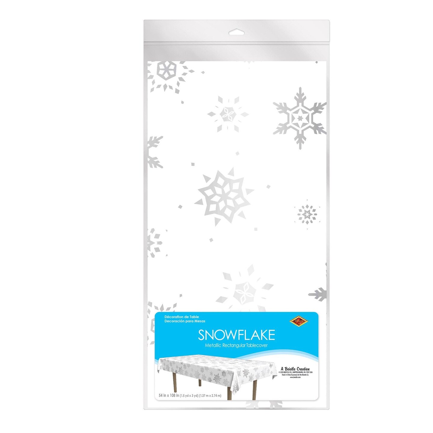 12 Pack Beistle Metallic Snowflake Tablecover