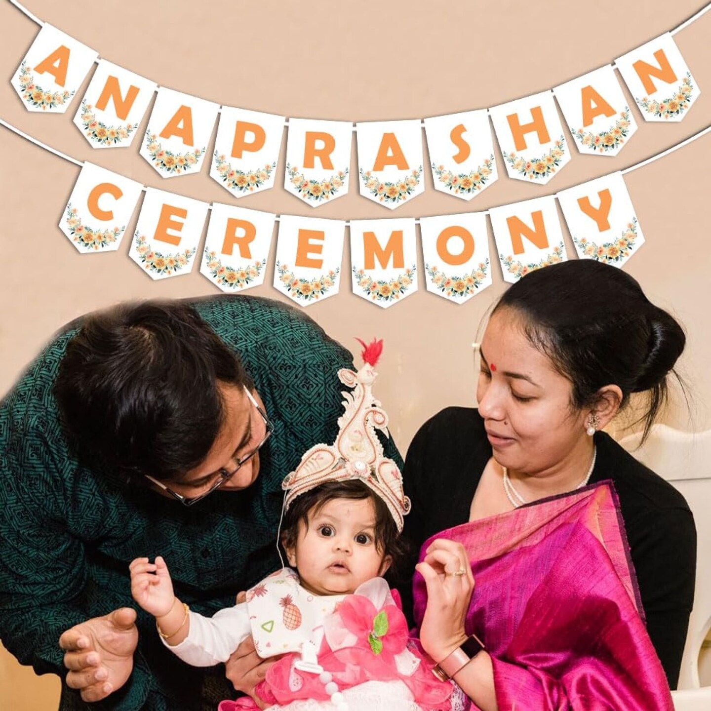 Anaprashan Ceremony Banner Annaprasanam Bunting Diy Rice Ceremony Hanging Decorations Indian Party Supplies Hindu Themed Party Backdrop Decoration