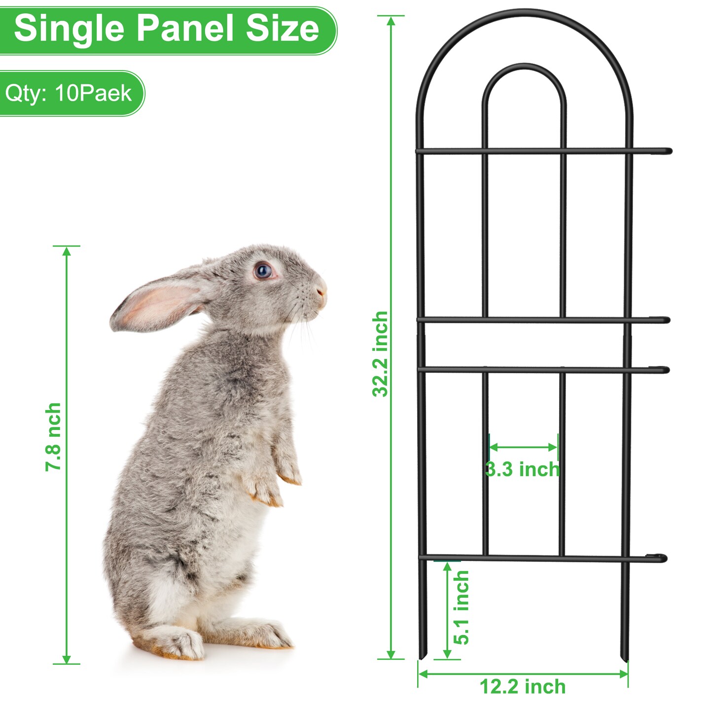 Decorative Garden Fence 10/16 Pcs, Garden Fencing Animal Barrier, RustProof Metal Wire Landscape, Flower Fences and Borders for Dog, Yard, Patio, Outdoor Decor
