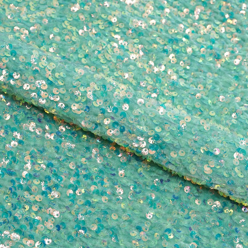 Sanibel Seashell Stretch Velvet 100% Polyester Sequin Fabric 49” Width