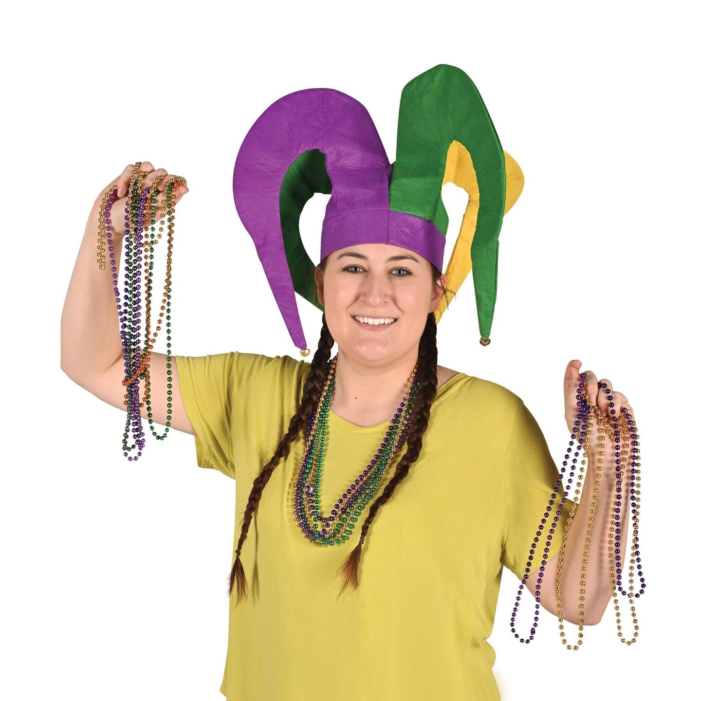 Mardi Gras Felt Jester Hat - Bulk 6 Pack
