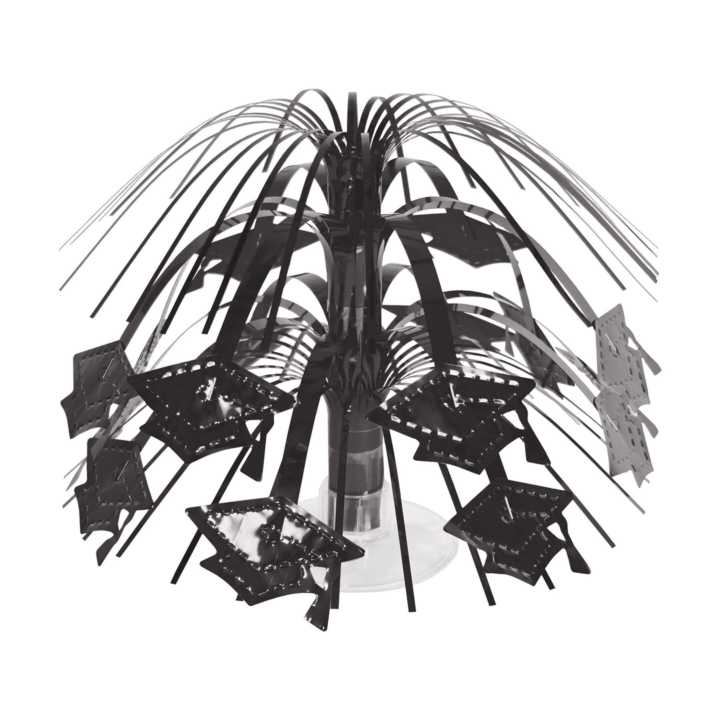 12 Pack Beistle Black Grad Cap Mini Cascade Centerpiece