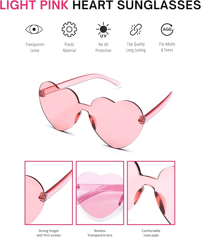 4E's Novelty Pink Cow Print Cowboy Hat with Heart Sunglasses for Cowgirl Hats for Women