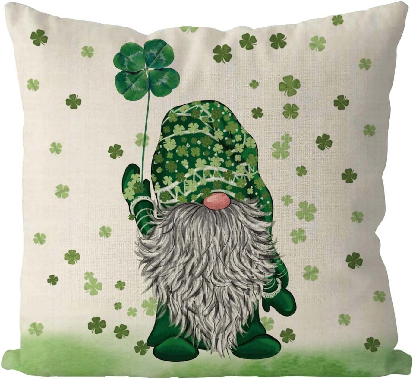 St Patricks Day Pillow Covers 18x18 Inch Gnome Shamrocks Welcome Green Home Sofa Decor Pillowcase Happy St. Patrick's Day Throw Pillows Living Room Bedroom Decorations Cushion Cases