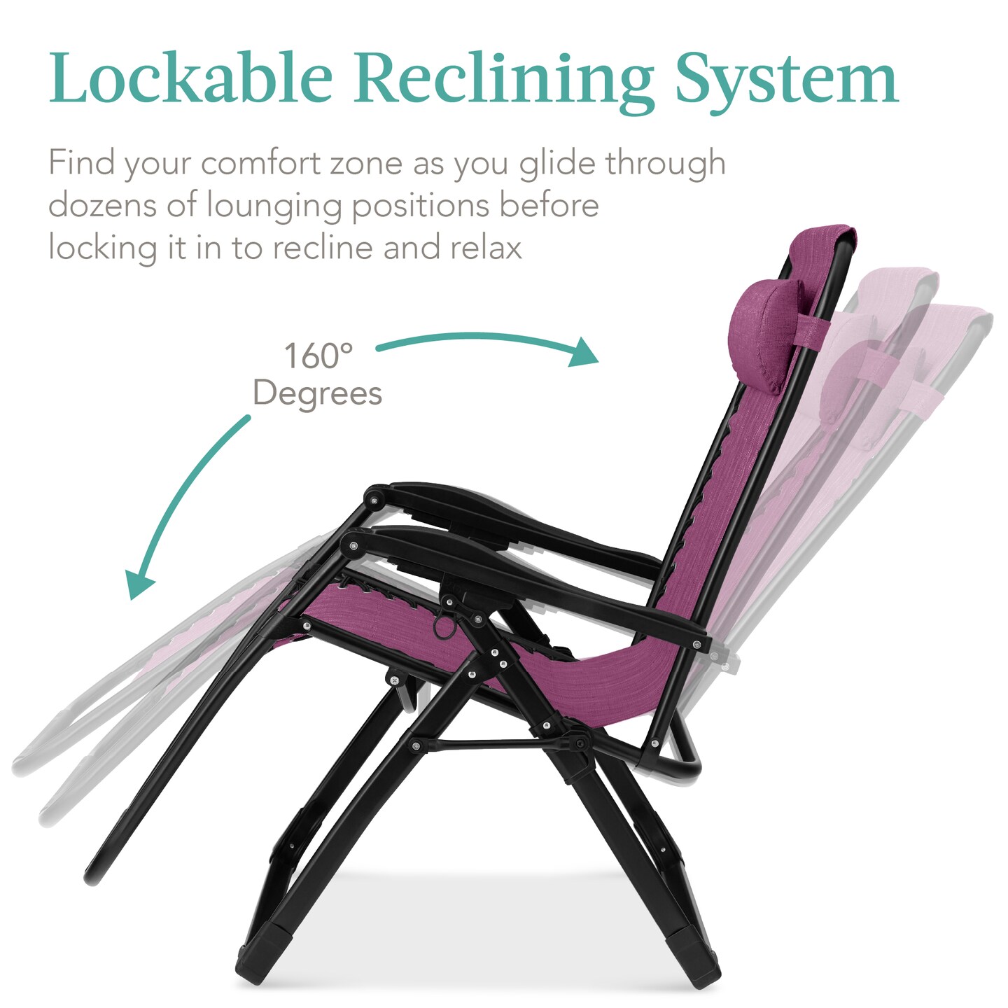 Best Choice Products Oversized Zero Gravity Chair, Folding Recliner w/ Removable Cushion, Side Tray