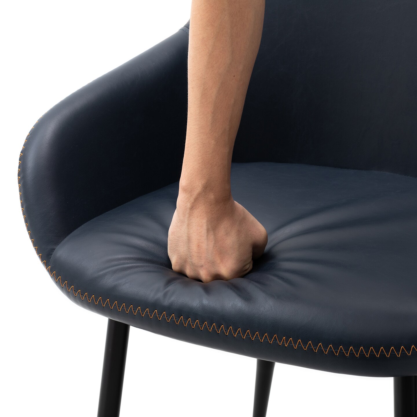 Set of 2/4 Mid-Century Modern Leatherette Dining Armchairs